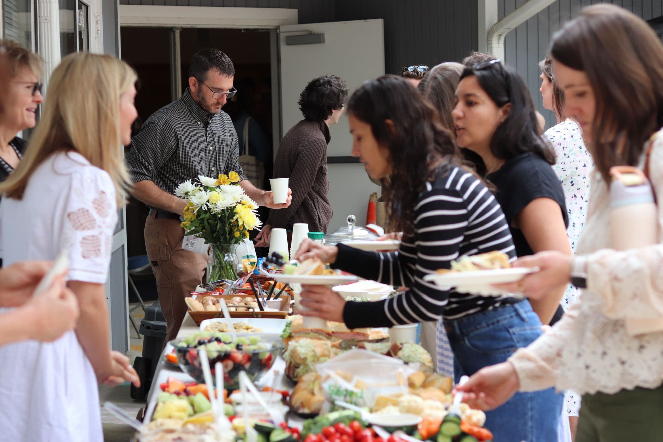 Celebrating over lunch after Chris and Caroline's ordination