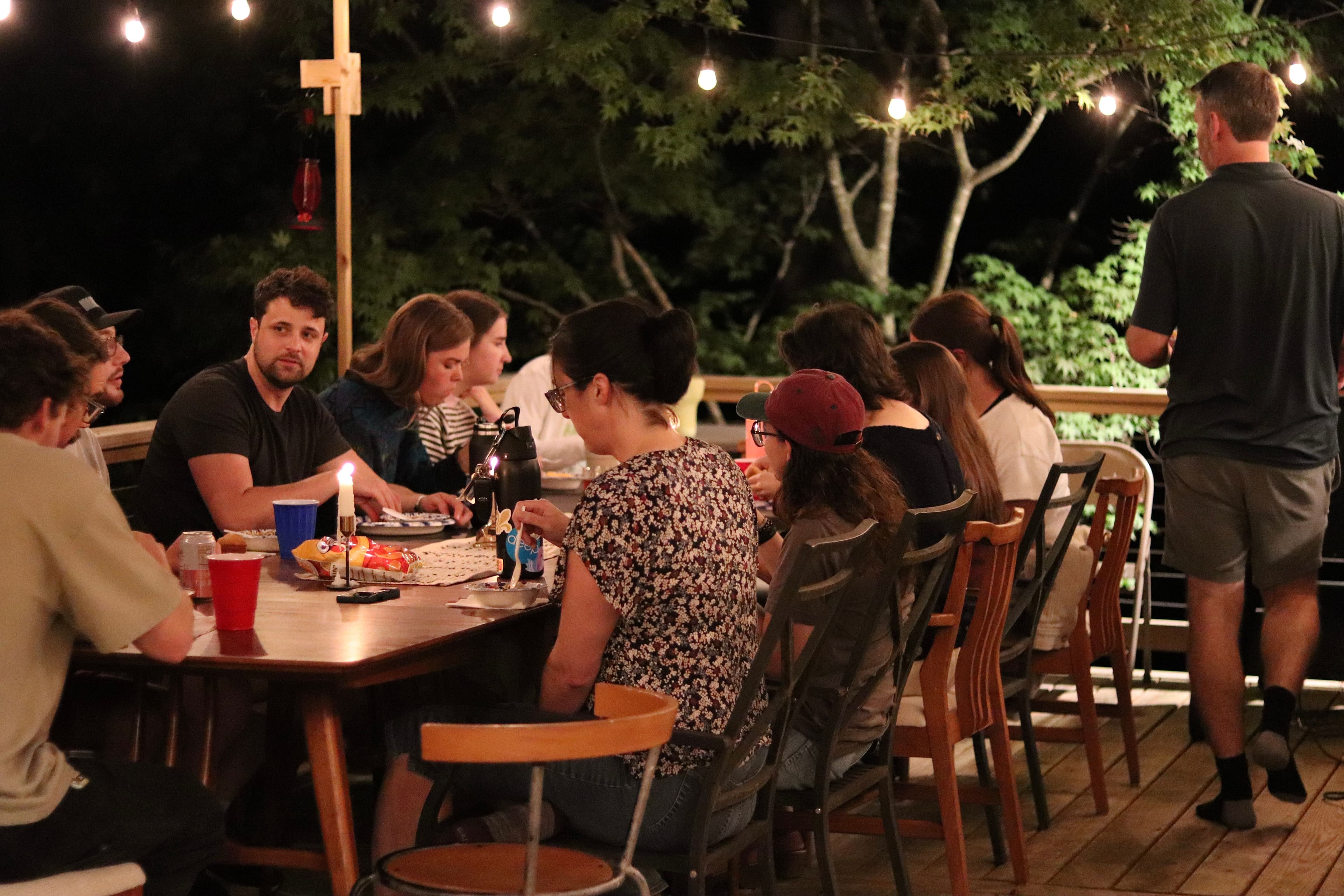 A life group gathers for dinner and community together
